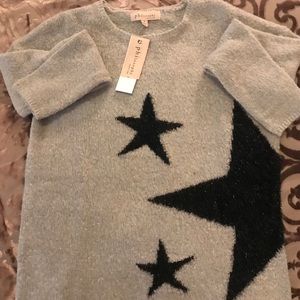 GRAY WITH BLACK STARS PHILOSOPHY SWEATER.